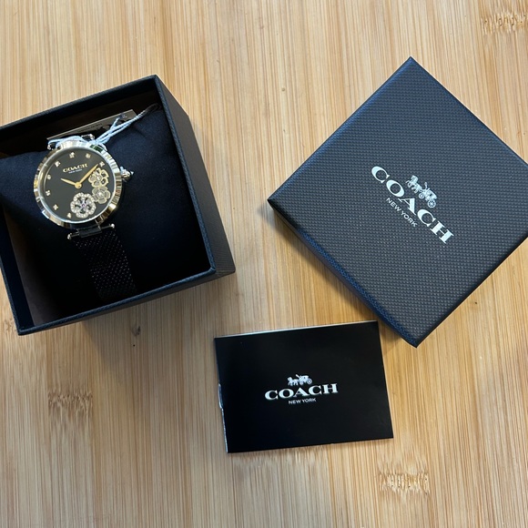 Coach Park Carnation Watch With 34mm Black Face & Black MeshBracelet - Picture 5 of 6